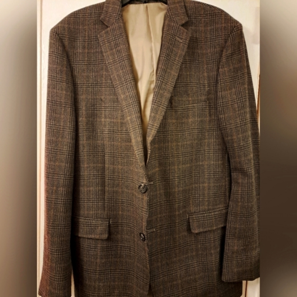 Mens RALPH LAUREN NEW BLAZER SUIT JACKET, Wool Sportscoat PLAID brown. BUNDLE 42
